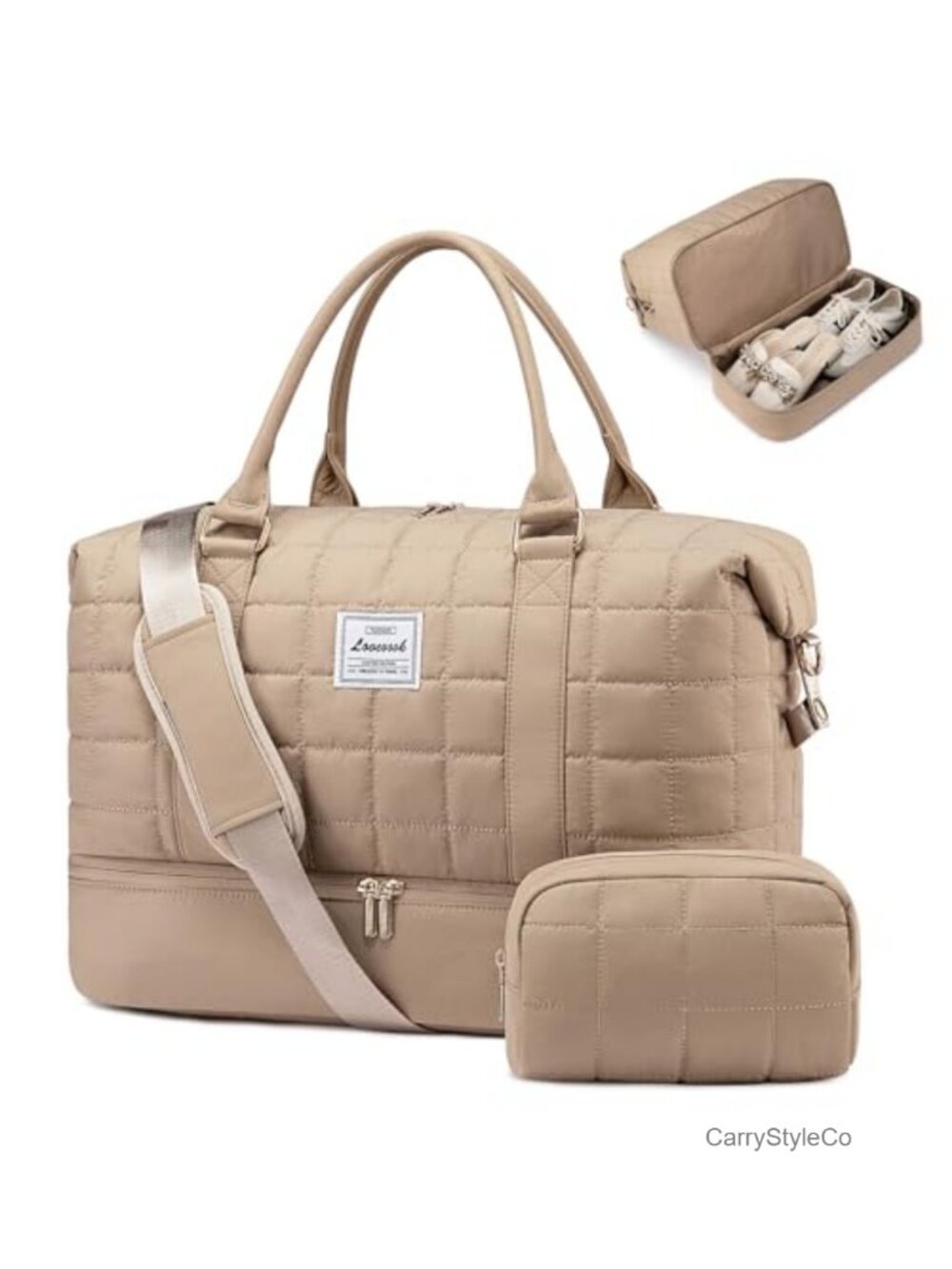 Quilted Puffer Duffle Bag Carry On Weekender Travel Tote